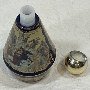 Greek Byzantine Icon Ceramic Nativity of Jesus & Baptism Holy Water Bottle